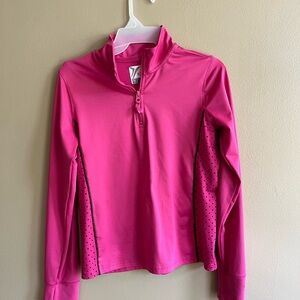 Old Navy jacket | Size: youth XL | pink & black polka dots | quarter zip